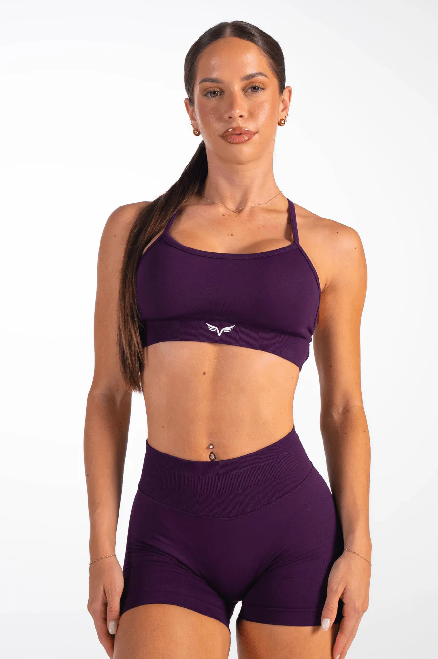 Club Athletica Flex Open Back Strappy Crop Grape - Image 4