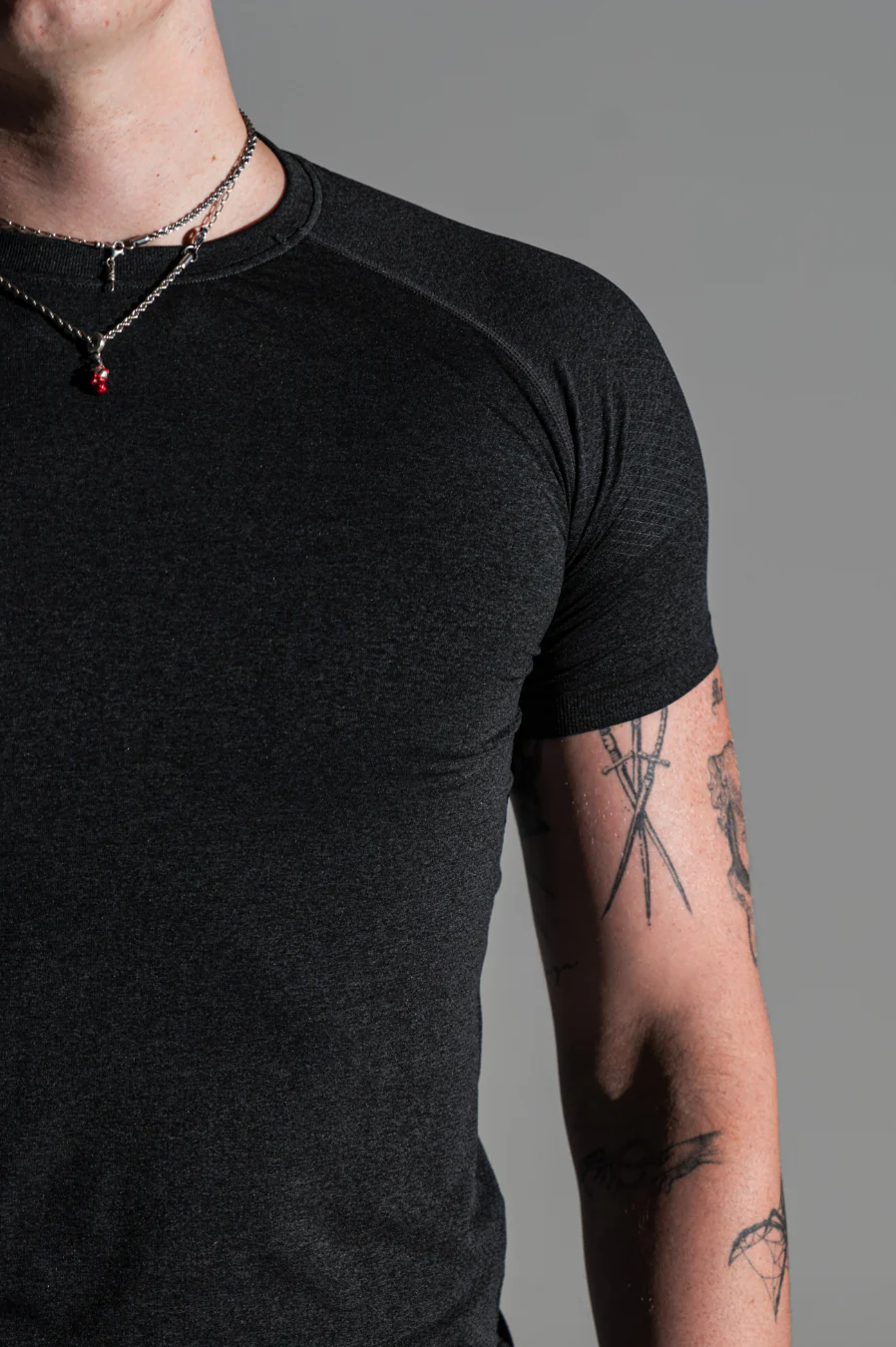 Mens Core Compression Tee Marl Black - Image 3