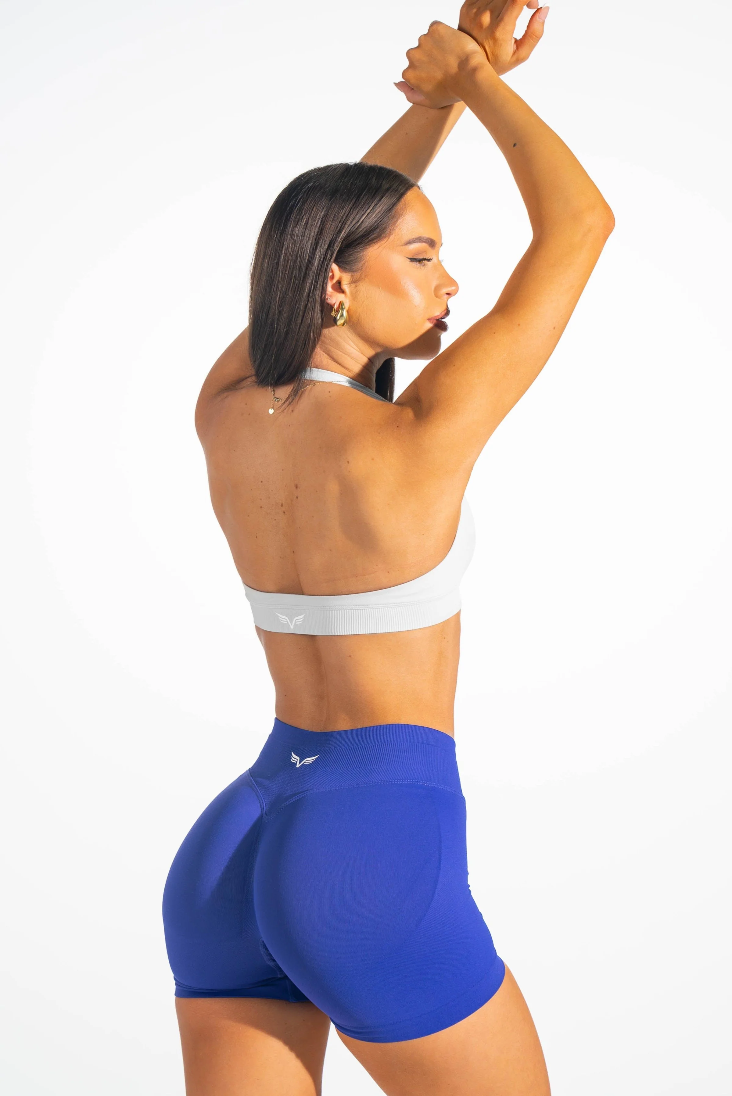 Club Athletica Flex Seamless Halter Sports Bra White - Image 4