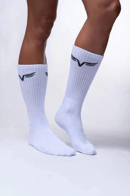 Long White Crew Socks - Image 6