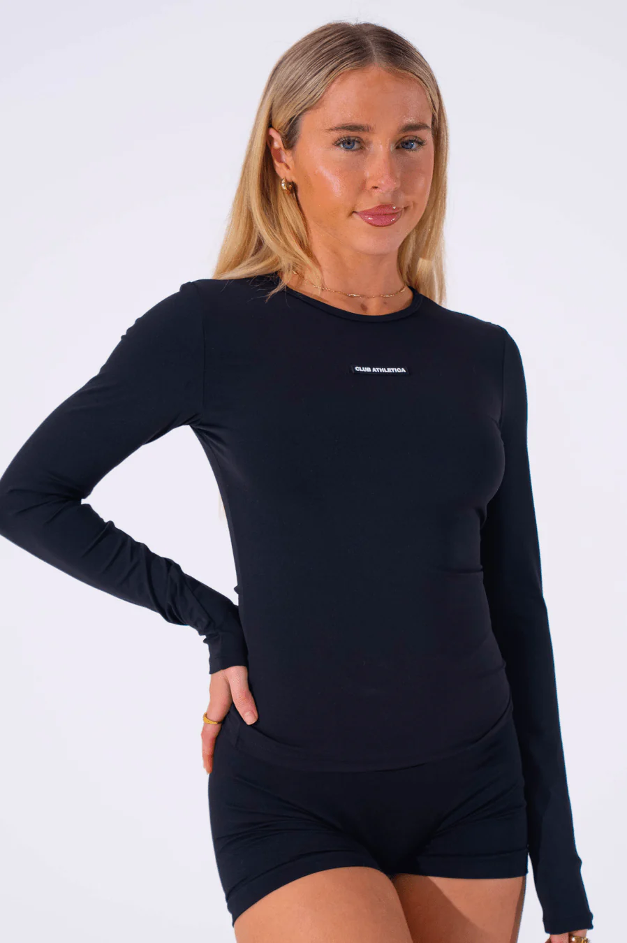 Classy Seamless Long Sleeve Compression Tee Black - Image 10